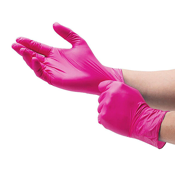 Dolphin Pembe Nitril Muayene Eldiveni M Beden 100 Adet - MDR - 2