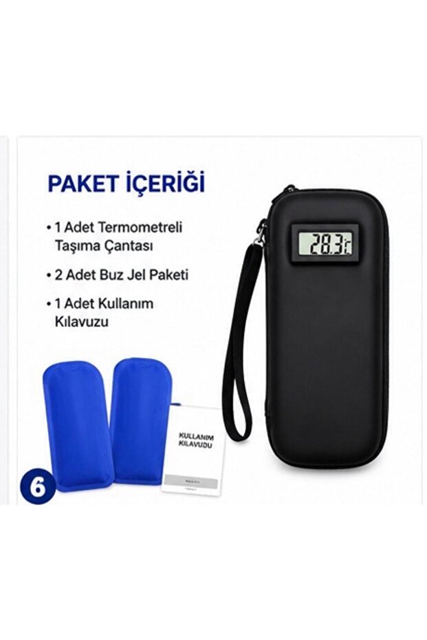 Mirmed İnsülin taşıma çantası dereceli RENK : SİYAH - 6