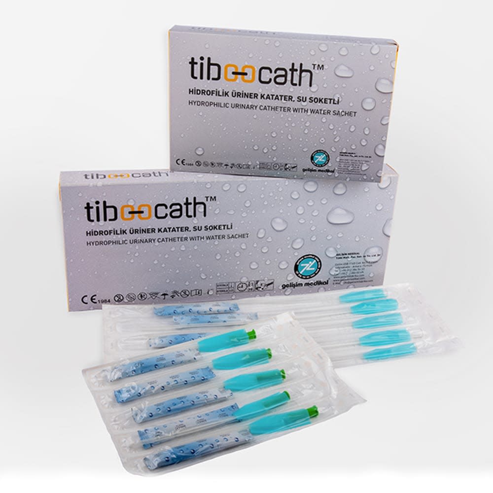 TibooCath Kendinden Kayganlaştırıcılı Su Soketli Steril Jelli Sonda CH 10-40 30'lu Paket