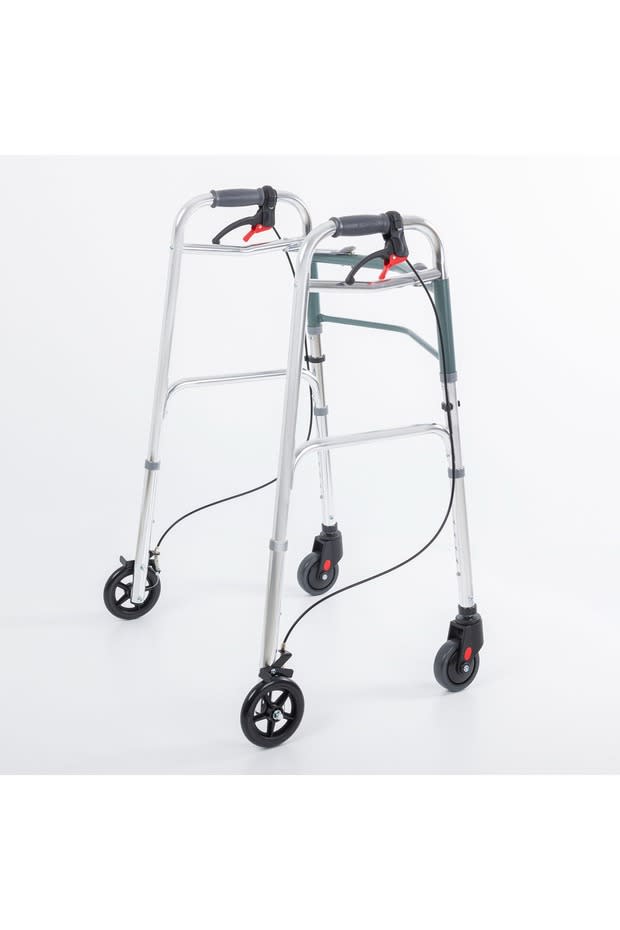 Comfort Plus Kf8220l-5 Alüminyum 4 Tekerlekli Walker Yürüteç Büyük Tekerli Frenli Hasta Yürüteci Tekerli 6