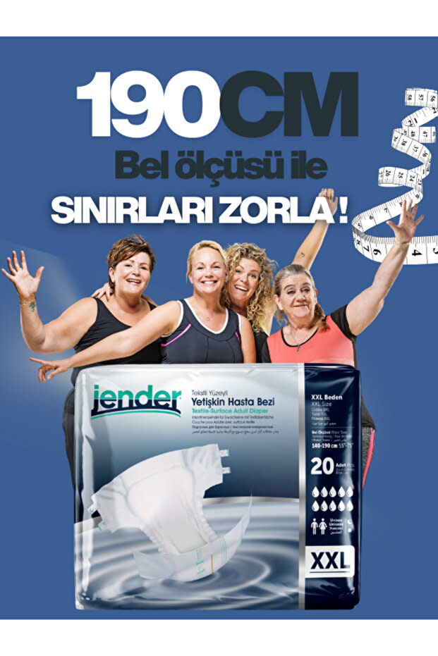 JENDER Bel Bantlı Hasta Bezi XXL 20'li 2 Paket 2