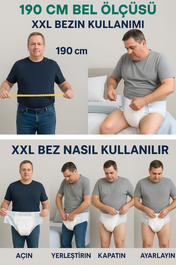 JENDER Bel Bantlı Hasta Bezi XXL 20'li 2 Paket 4