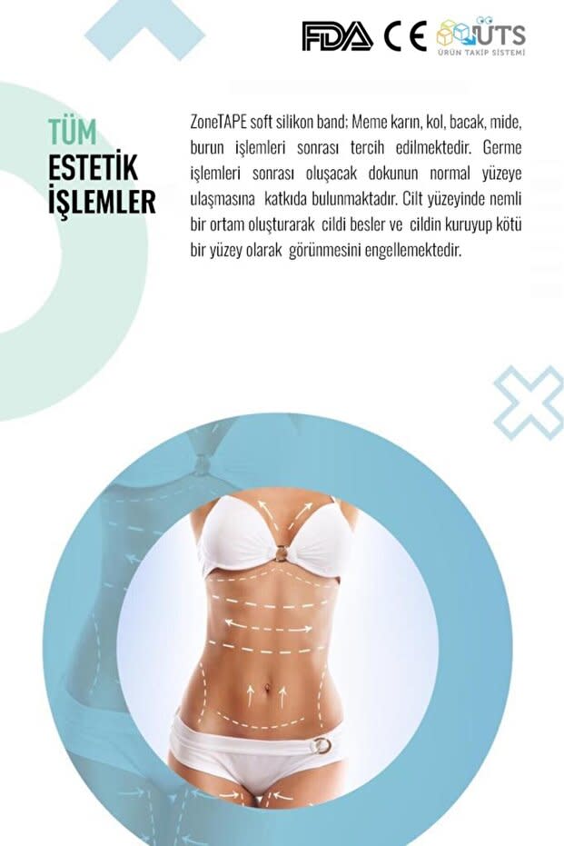 ZoneTAPE Soft Silikon Bant -kırışıklık-estetik-dikiş-skar-keloid-sezaryen-karın/kol/bacak Germe-ben Aldırma 4