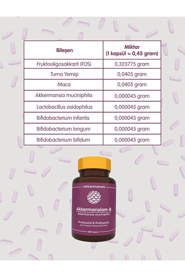 Akkermansiam-B Akkermansia Muciniphila İçeren Takviye Edici Gıda 60 Kapsül AkkermansiamB 2