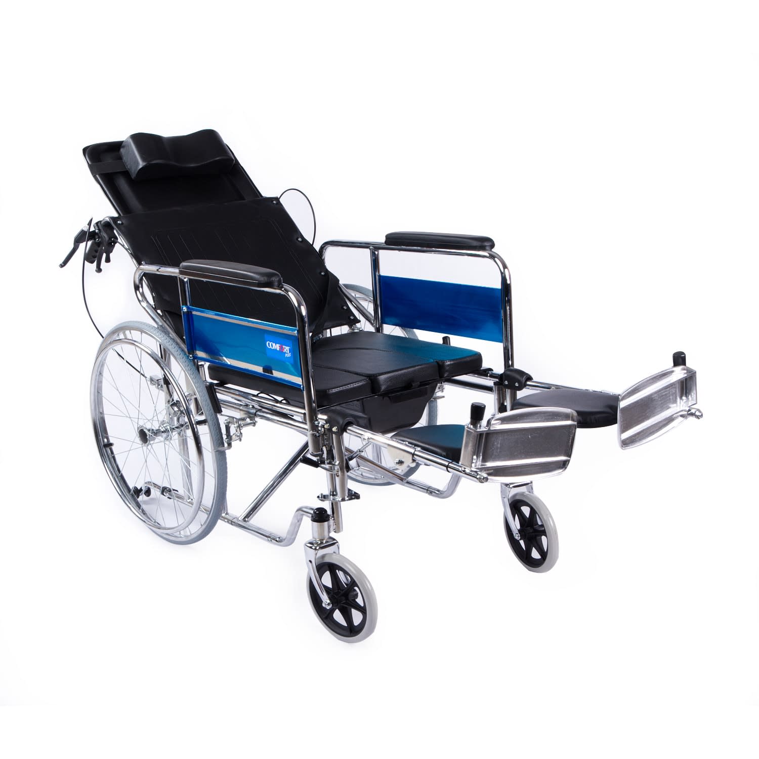 Comfort Plus DY02608GC Sırtı Yatar Ayak Kalkar Tuvalet Özellikli Tekerlekli Sandalye 3