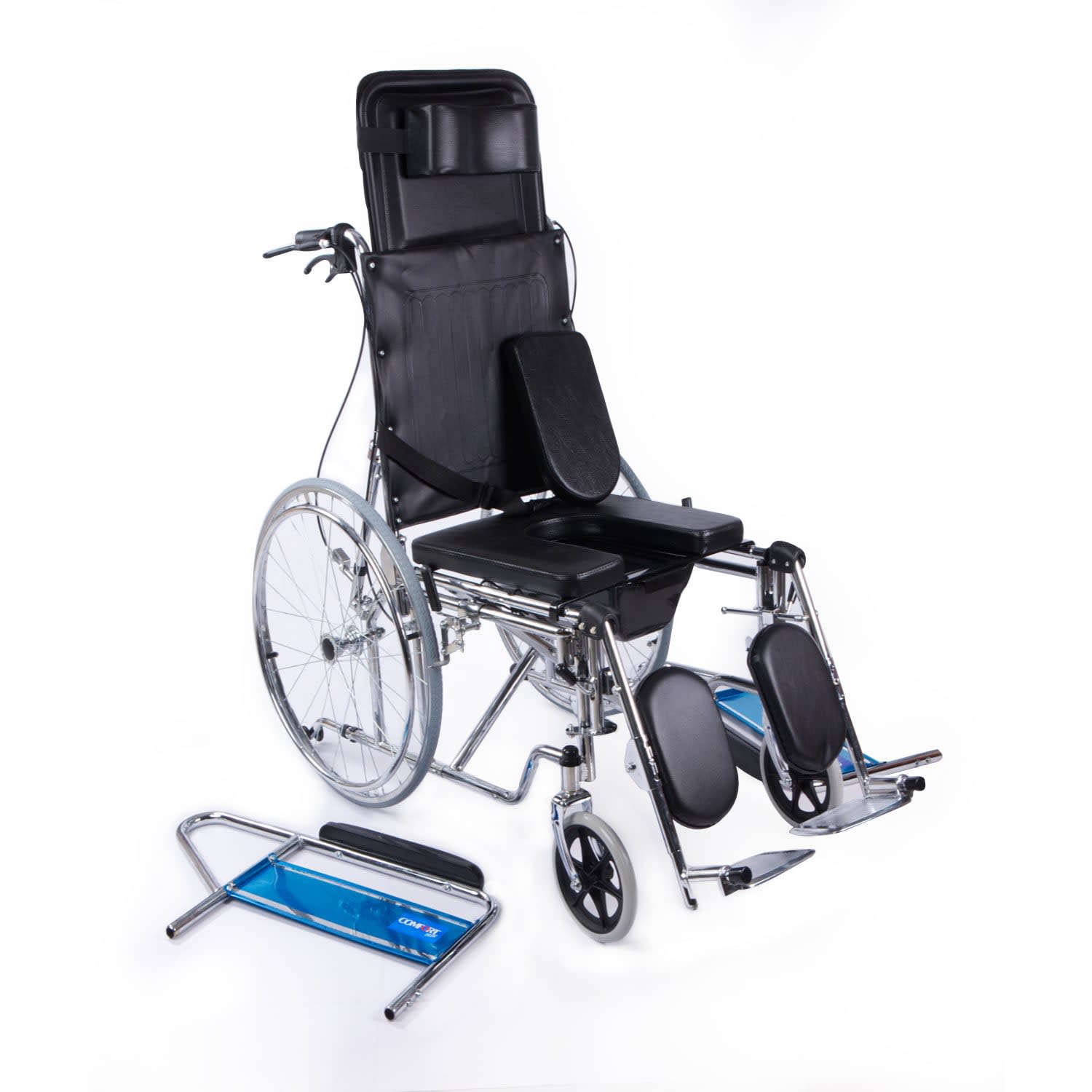 Comfort Plus DY02608GC Sırtı Yatar Ayak Kalkar Tuvalet Özellikli Tekerlekli Sandalye 5