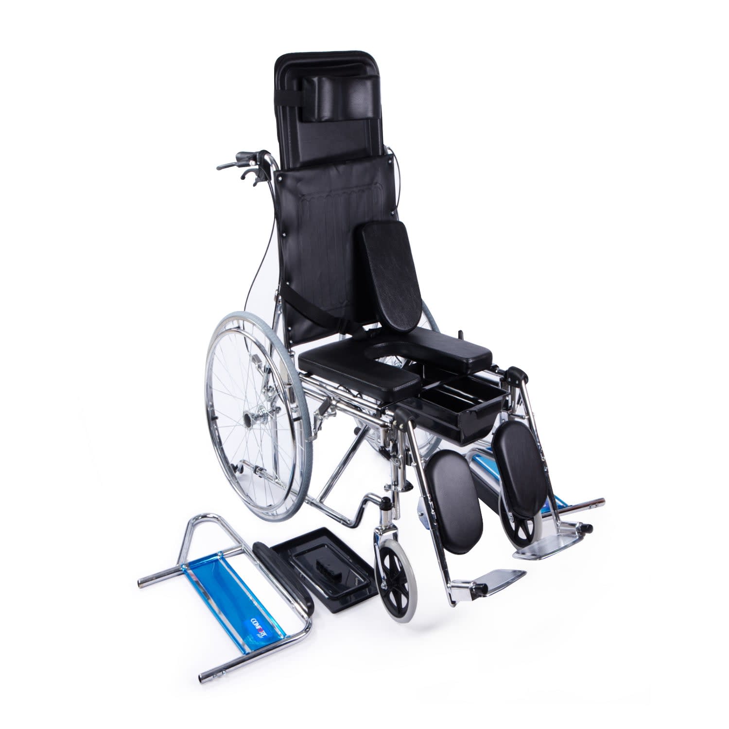 Comfort Plus DY02608GC Sırtı Yatar Ayak Kalkar Tuvalet Özellikli Tekerlekli Sandalye 6