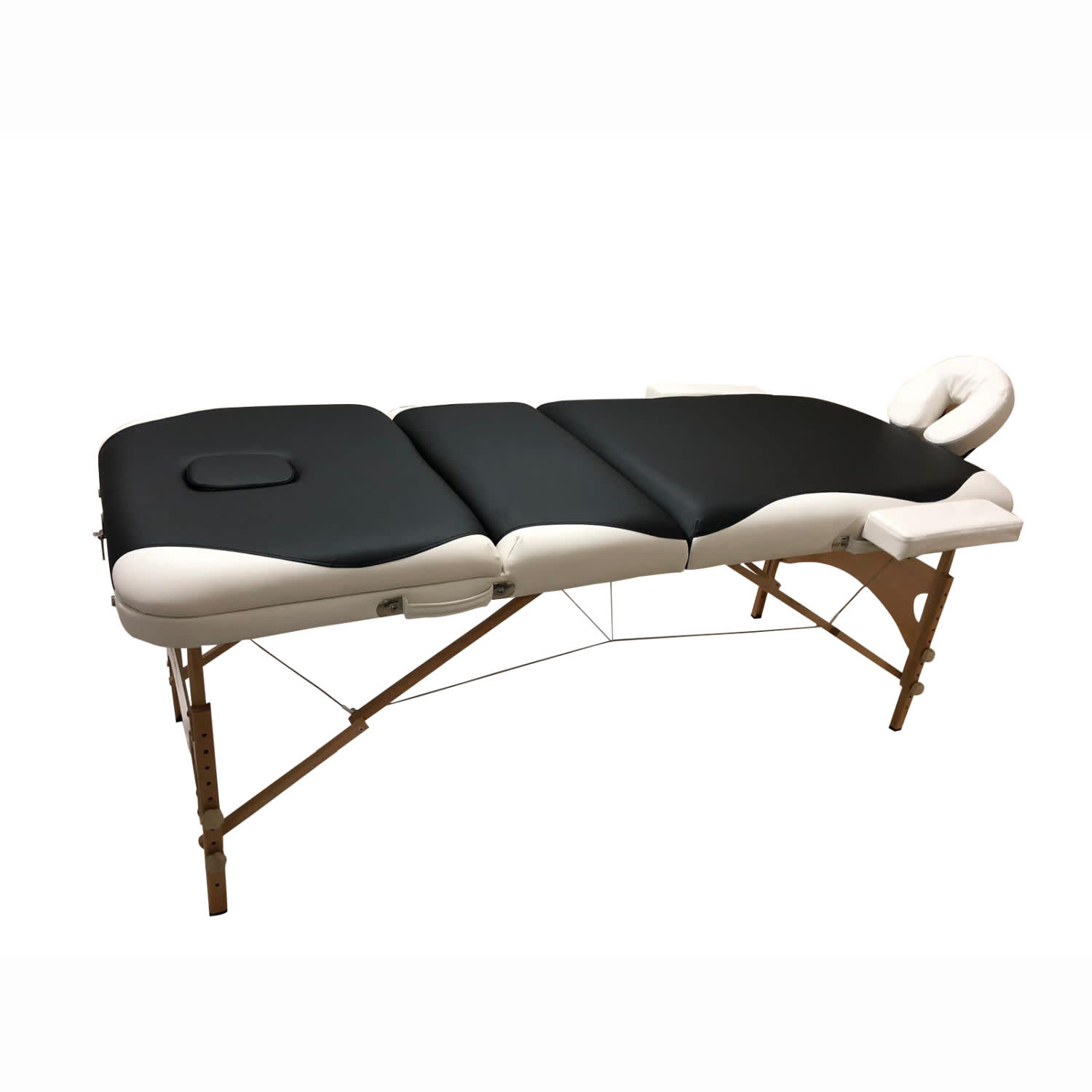Comfort Plus Ahşap Masaj Masası İthal 305-Siyah Beyaz 3