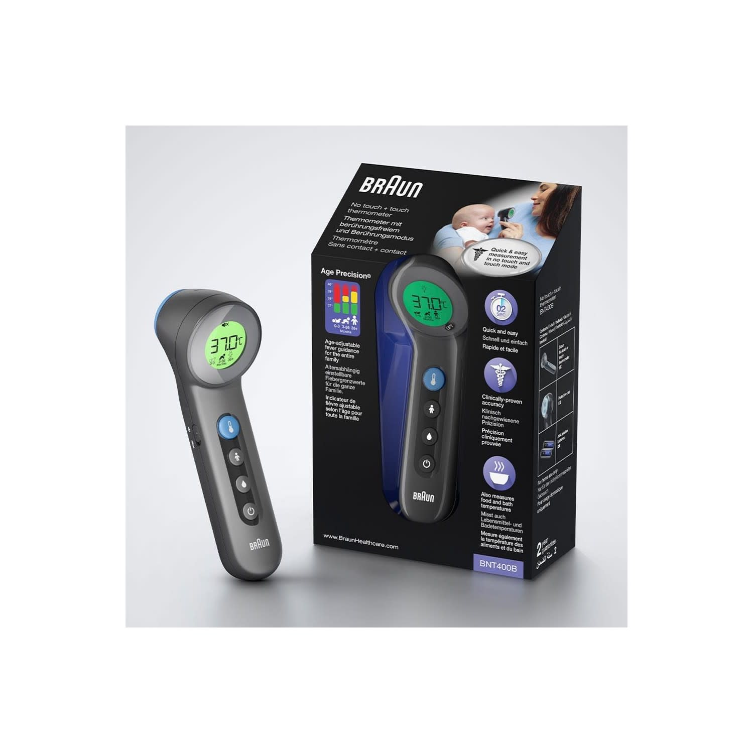 Braun BNT400 Temassız Alından Ateş Ölçer Siyah 6
