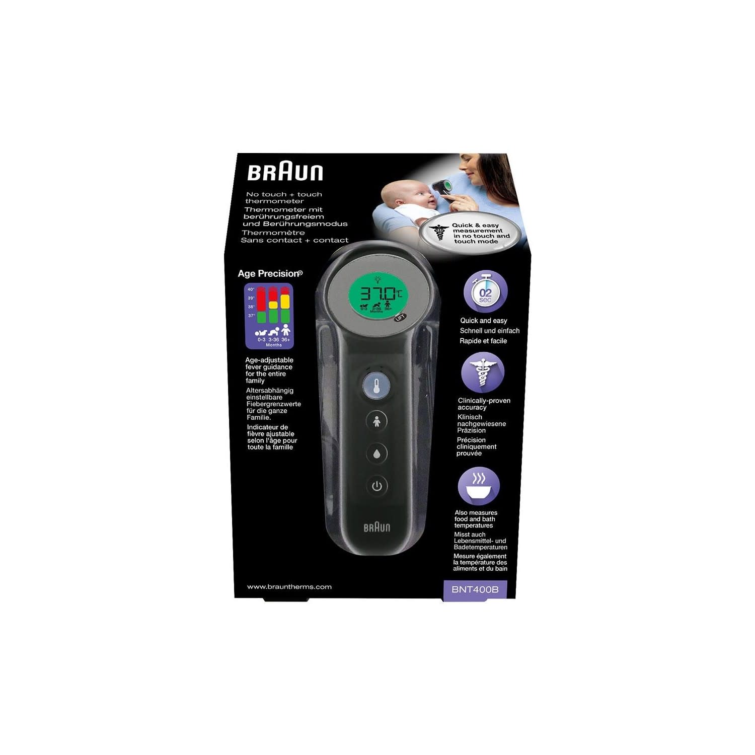 Braun BNT400 Temassız Alından Ateş Ölçer Siyah 7