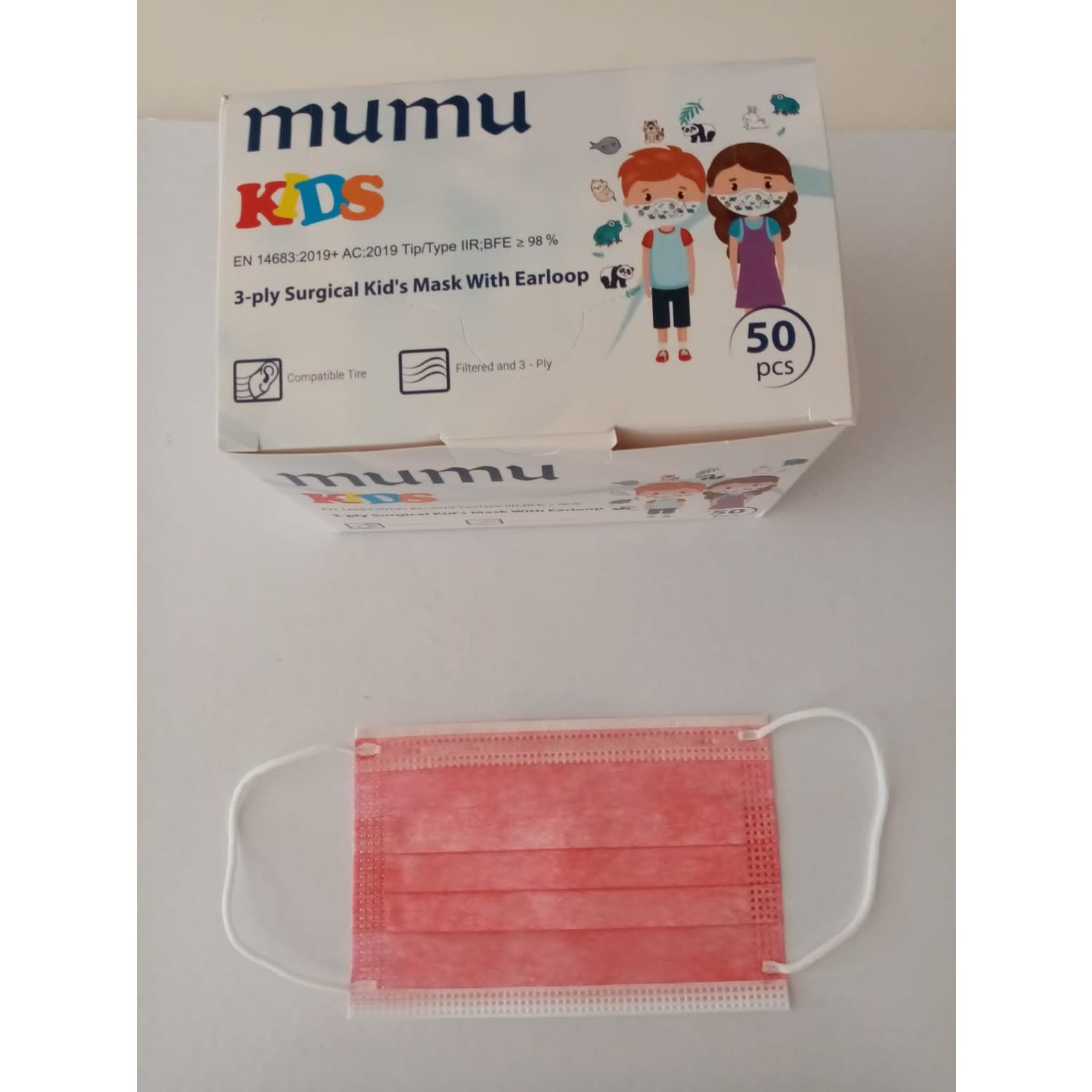 Mumu Pembe Kız Çocuk Maskesi 50'li 4