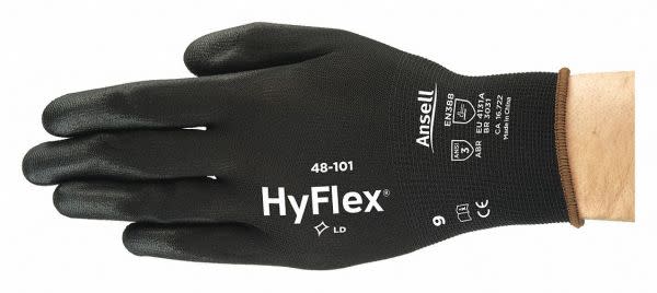 Ansell- HYFLEX® 48-101 Siyah-Gri Tam Kaplı Sensilite Poliüretan Kaplı Hassas İş Eldiveni 1 Çift (11 Beden / XXL) 3