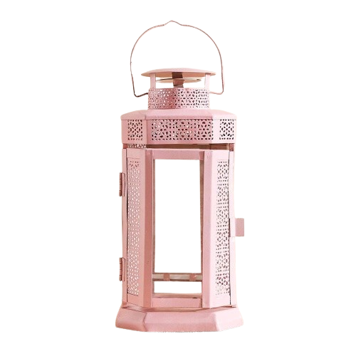 Sahara Decorative Filigree Lantern - Pink