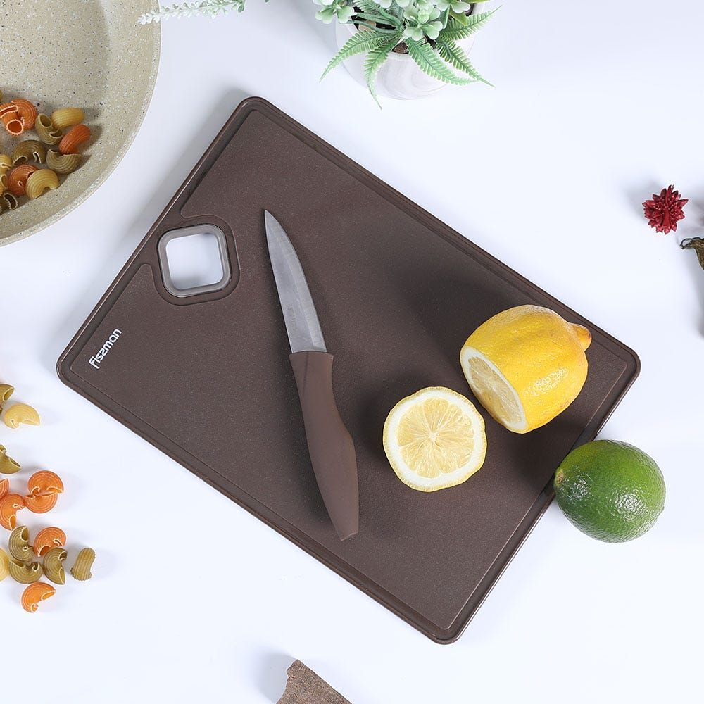 My Gadget Set Of Knife With Big Cutting Board Choco Brown - 2692