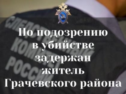 По подозрению в убийстве задержан житель Грачевского района