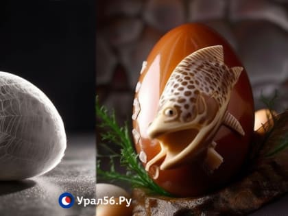 Паутинка, шишка, арбуз, золото: Урал56.Ру при помощи нейросети разукрасил яйца в символы населенных пунктов Оренбургской области