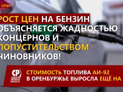 Рост цен на бензин объясняется жадностью концернов и попустительством чиновником!