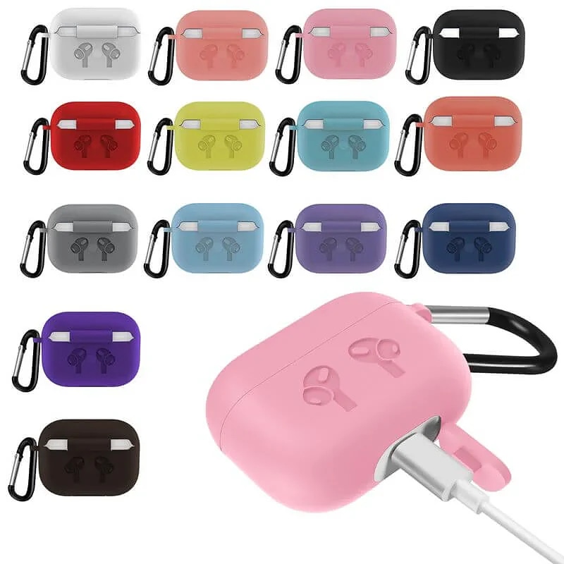 Ultra-Slim Liquid Silicone Armor Case with Carabiner (Compatible with AirPods Pro & Pro 2)