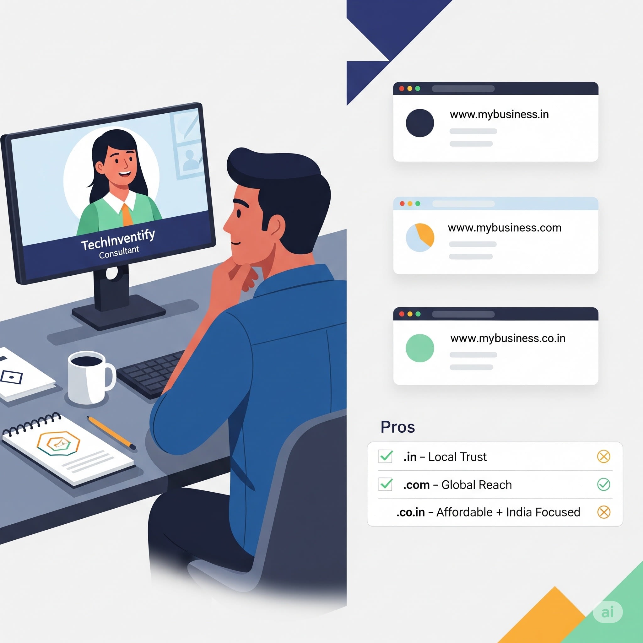 Choosing a Domain Name (.in vs .com vs .co.in) for Your Indian Business
