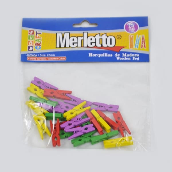 25 piezas de Prensas / Horquillas de colores pequeñas - Merletto 