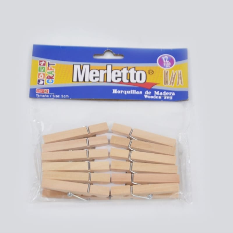 12 piezas de Prensas / Horquillas de madera - Merletto — imagen 1