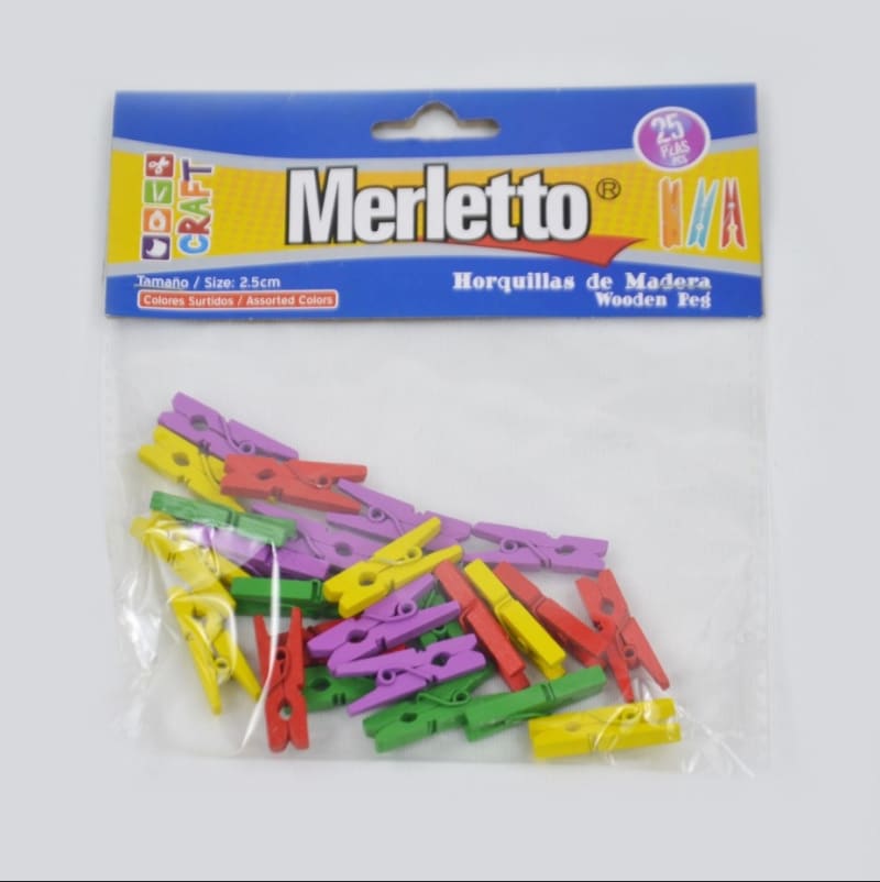 25 piezas de Prensas / Horquillas de colores pequeñas - Merletto — imagen 1