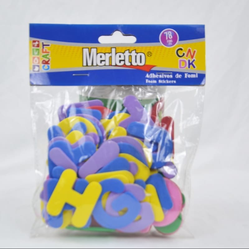 78 Piezas de Letras adhesivas de fomi - Merletto — imagen 1