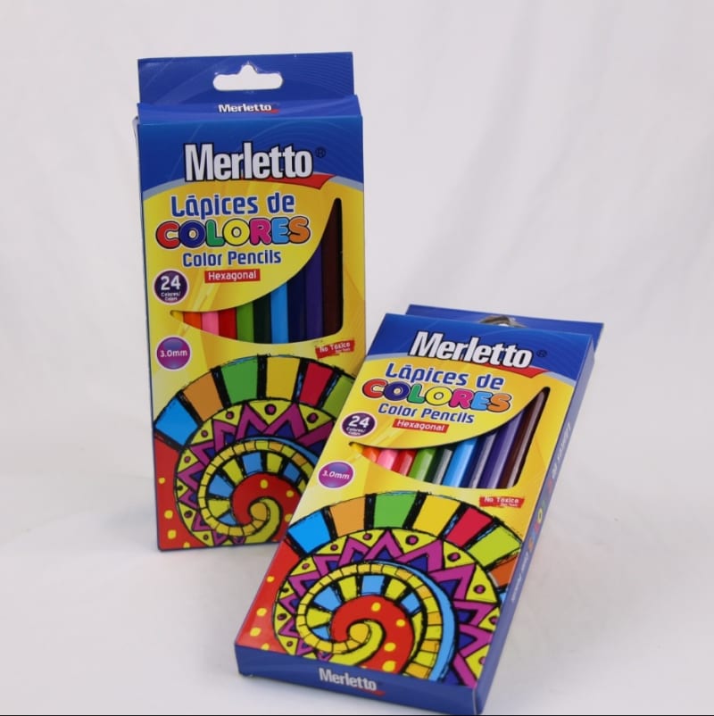 24 lapices de colores hexagonales - Merletto — imagen 1