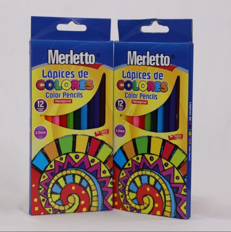 12 Lapices de colores hexagonales - Merletto — imagen 1