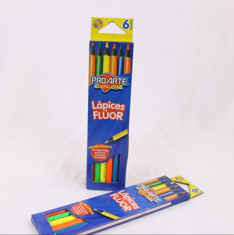 6 Lapices Fluor - Pro arte — imagen 1