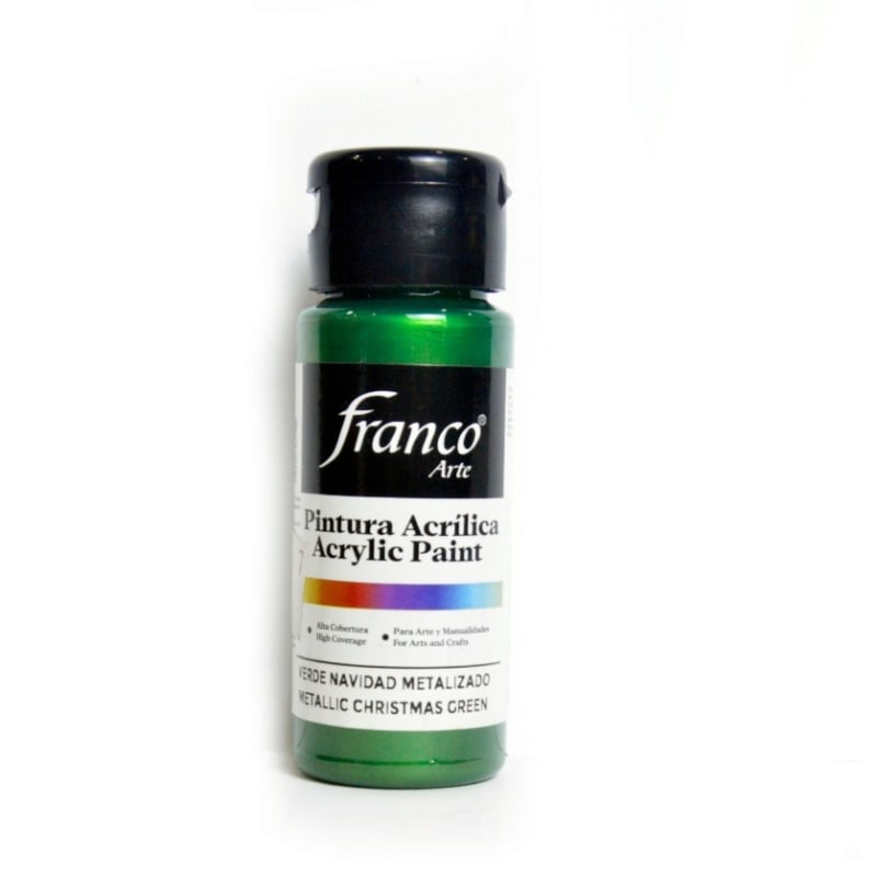 Pintura Acrilica Verde Navidad Metalizado - Franco — imagen 1
