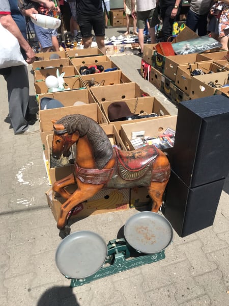 old wooden horse at hala targowa