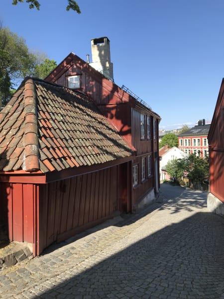red wood house in oslo