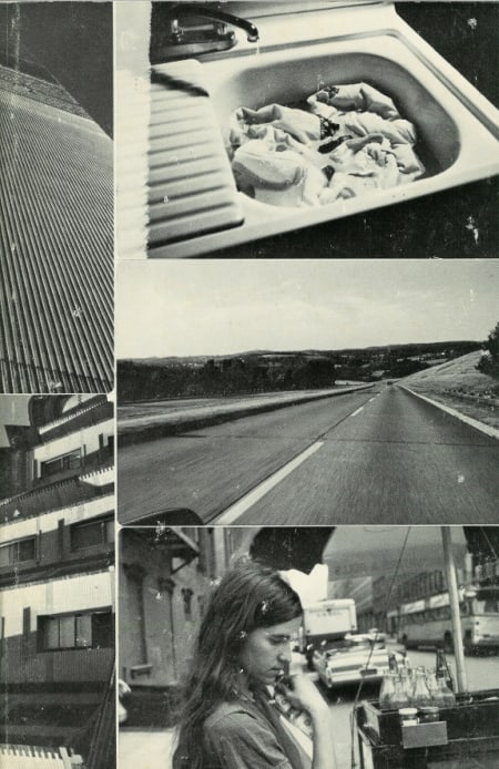 Black and white photo collage, maybe a book cover from Bernadette Mayer