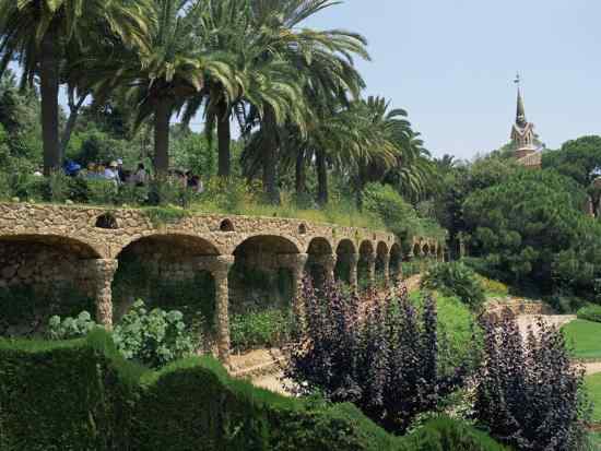 Photo of Gaudí's garden in Barcelona