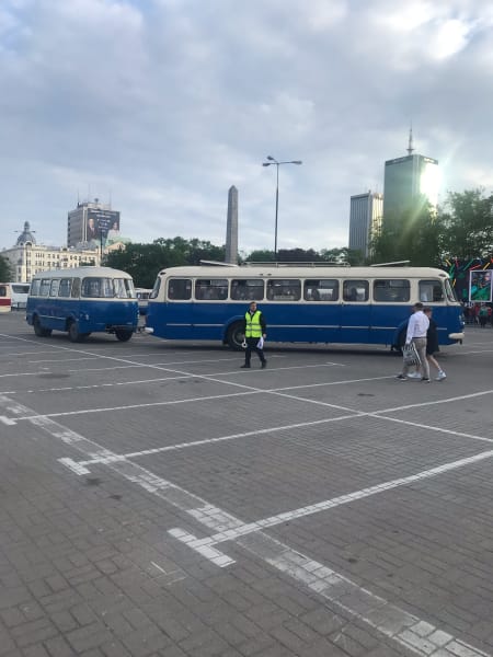 Old bus convention in Warsaw