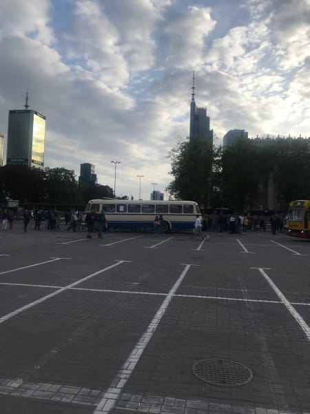 Old bus convention in Warsaw