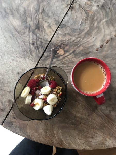 granola and coffee