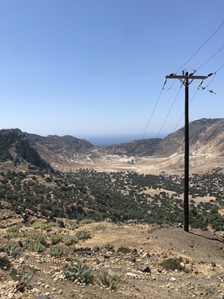 nisyros, view into volacno from lookout point