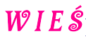 Word wieś in pink funny font