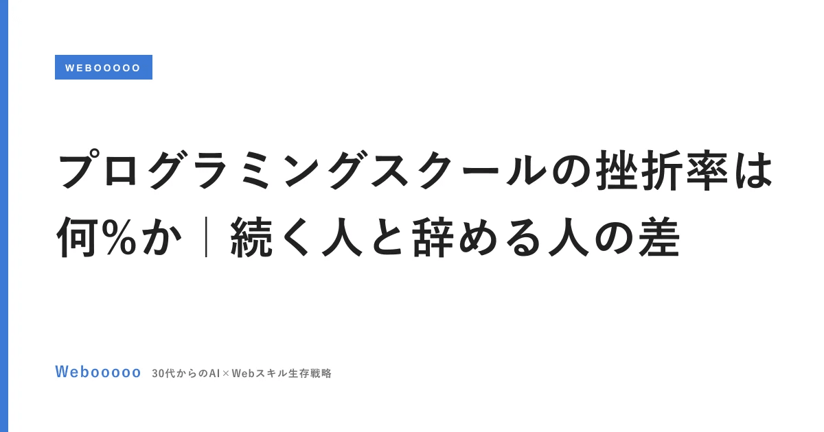 プログラミングスクールの挫折率は何%か【続く人と辞める人の差】