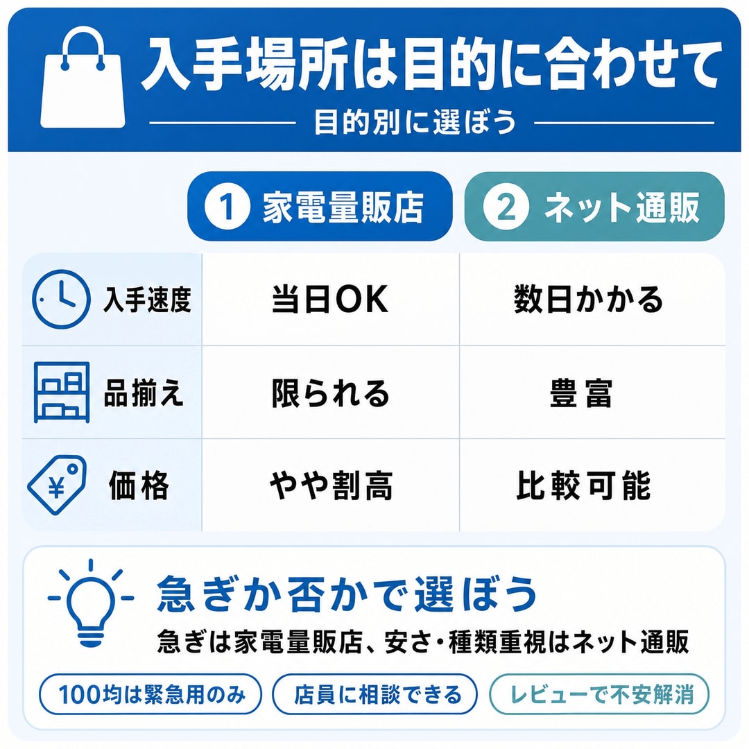 USB-HDMI変換アダプタの主な販売場所の図解