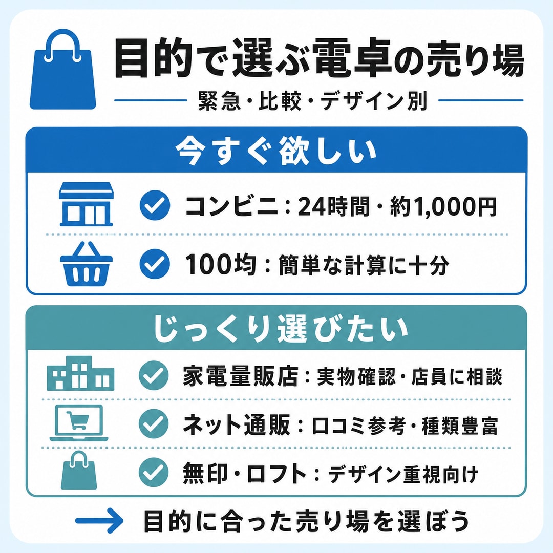 【目的別】あなたに最適な電卓の探し方の図解