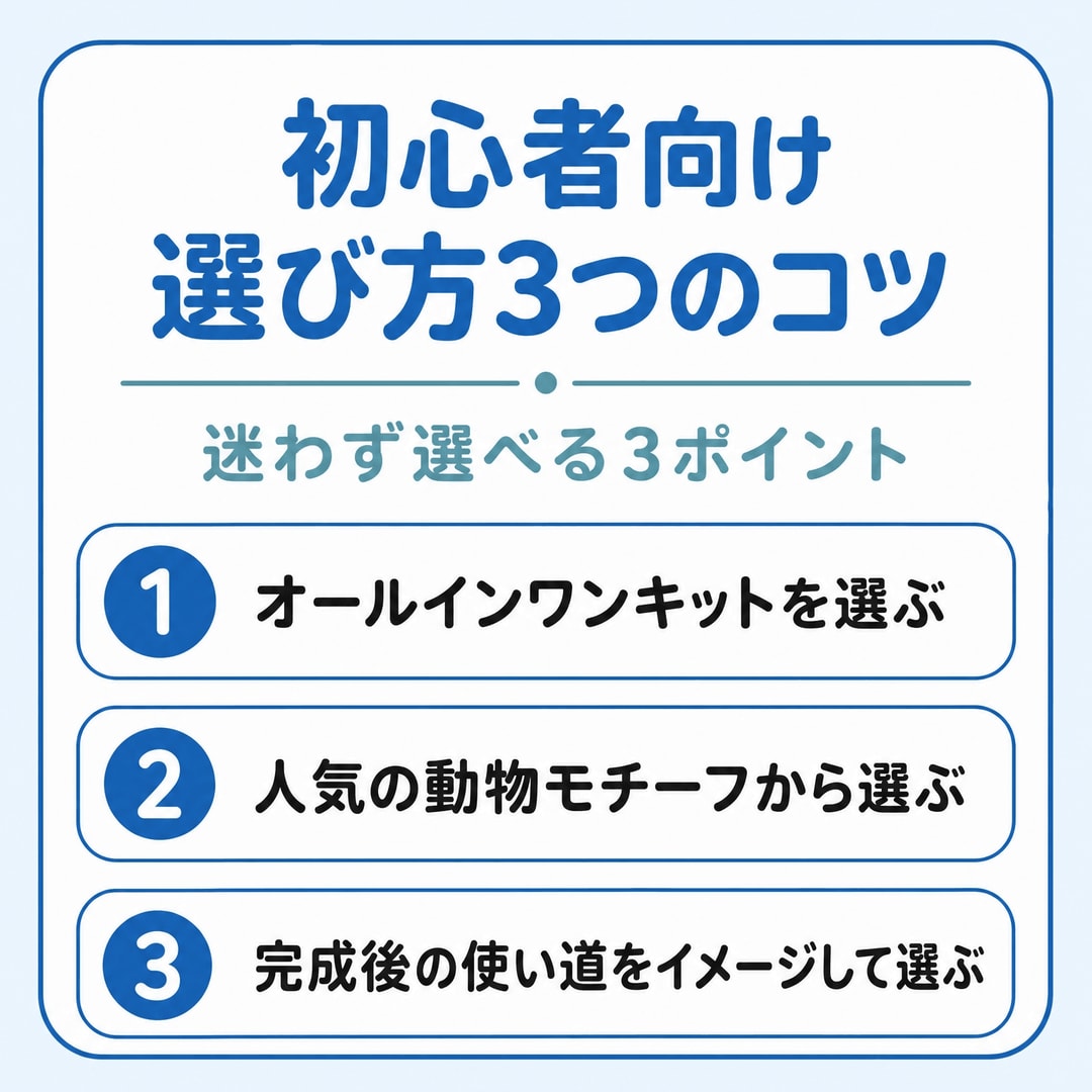 初めてでも失敗しない！ビーズアートシールの選び方の図解