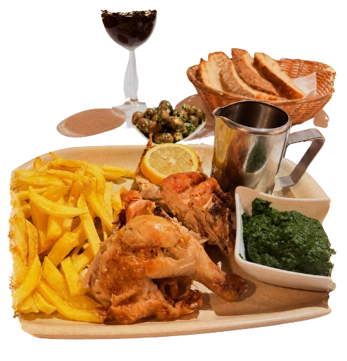 Mesa portuguesa com comida tradicional, vinho e ambiente acolhedor