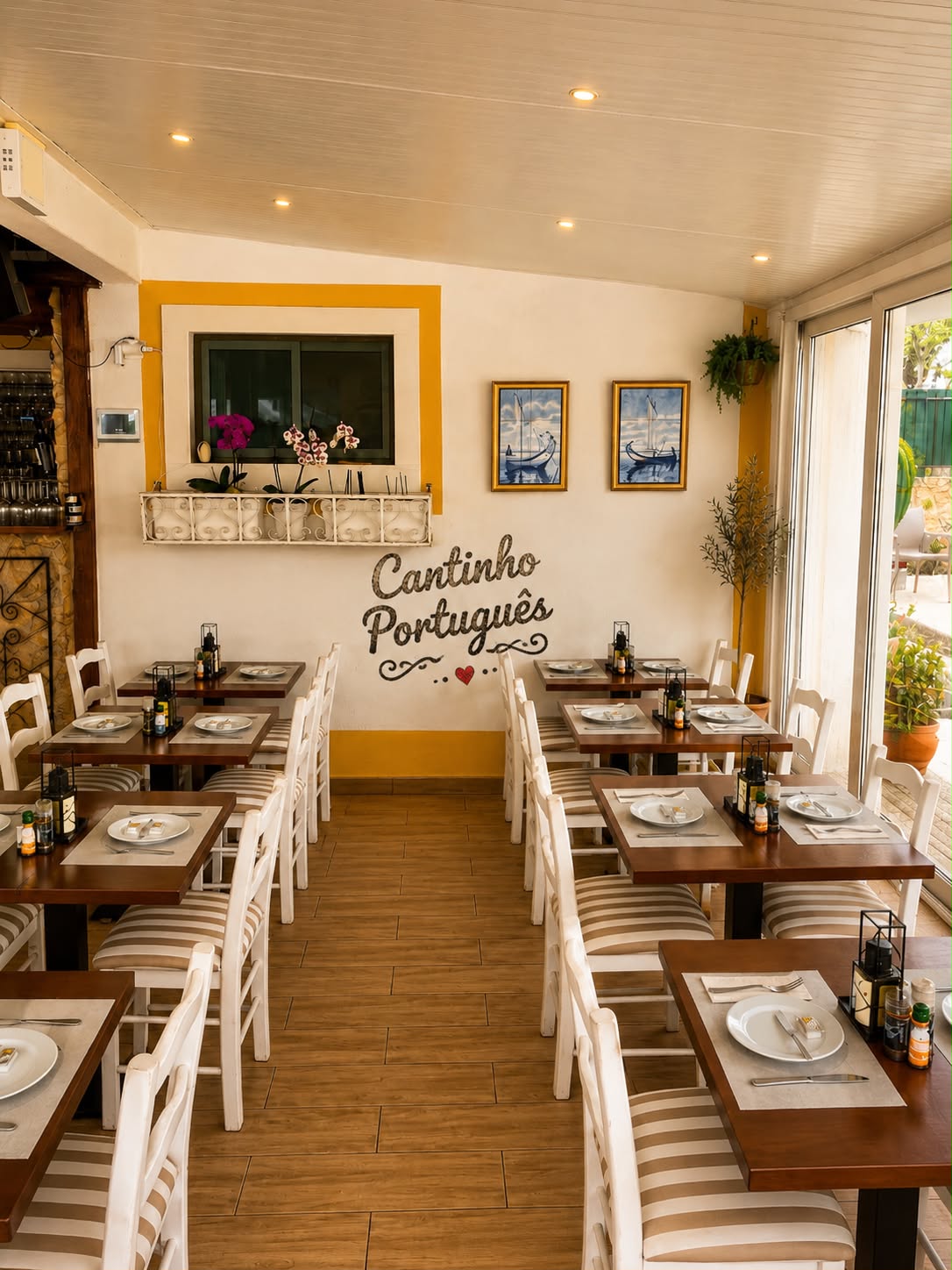 Interior do restaurante Cantinho Português em Oeiras