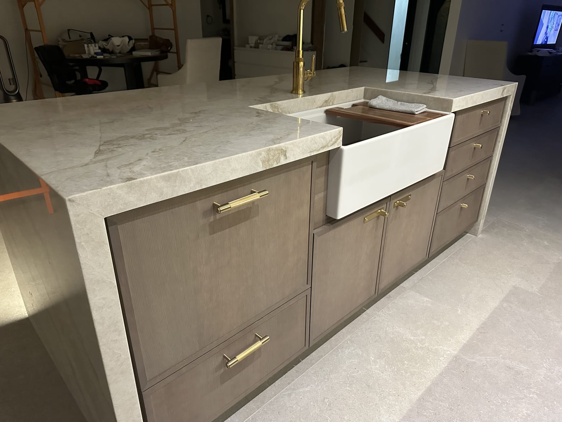 Gray Island Kitchen, view 3