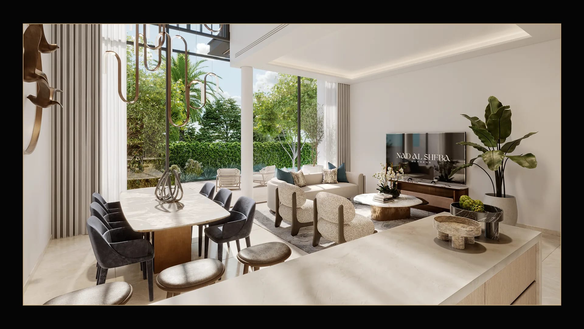 Nad Al Sheba Gardens villa living room interior