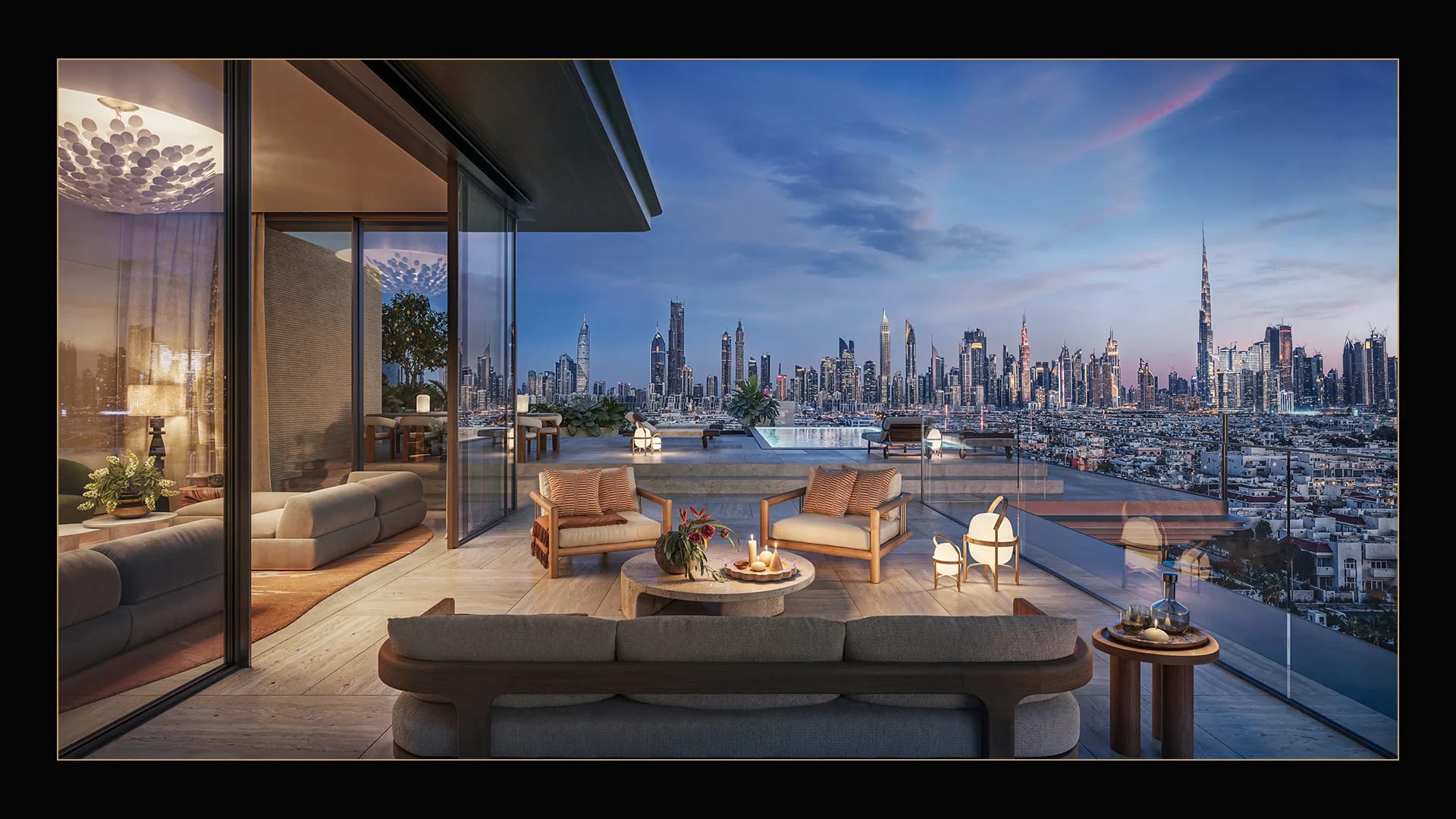 Solaya penthouse terrace with Arabian Gulf views