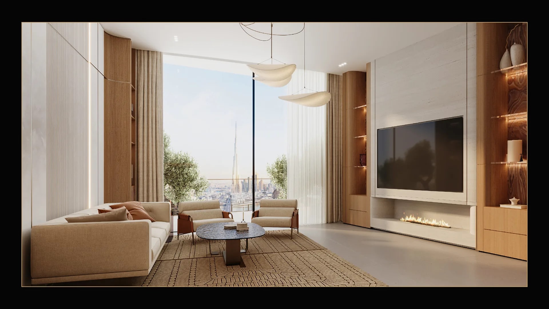 Binghatti Skyflame living room